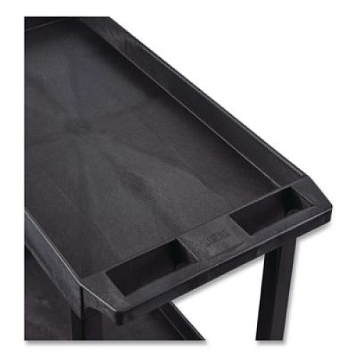 Luxor TUFFY XL Two-Shelf Heavy-Duty Multipurpose Utility Cart, Plastic, 200 lb Capacity, 35 x 18 x 34.25, Black (EC11B)