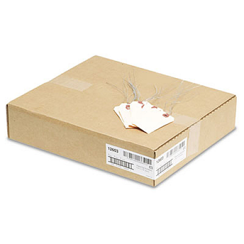 Double Wired Shipping Tags, 11.5 pt Stock, 3.75 x 1.88, Manila, 1,000/Box