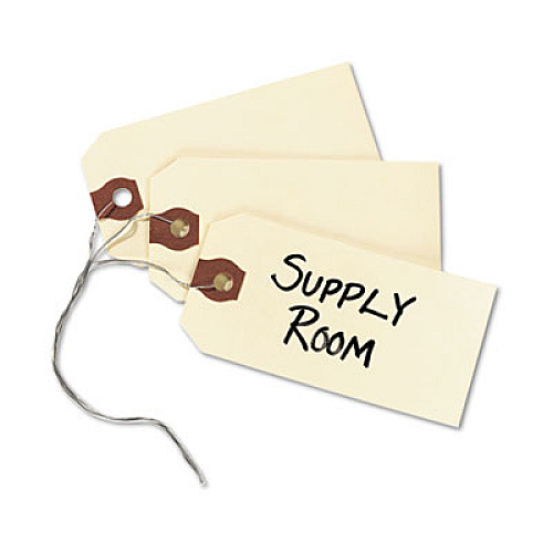 Double Wired Shipping Tags, 11.5 pt Stock, 3.75 x 1.88, Manila, 1,000/Box