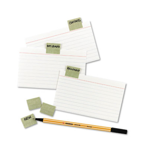 Avery Gummed Reinforced Index Tabs, 1/5Cut Tabs, Olive Green, 1" Wide