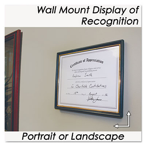 nudell Plastic Framed Award Certificate 8.50" x 11" Frame Size - Rectangle - Hanger - Plastic - Gold, Black - 1 Each (19210)