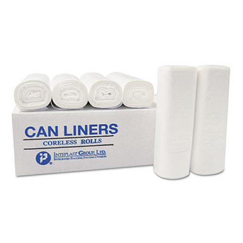 High-density Commercial Can Liners, 60 Gal, 12 Mic, 38" X 60", Black, Interleaved Roll, 25 Bags/roll, 8 Rolls/carton