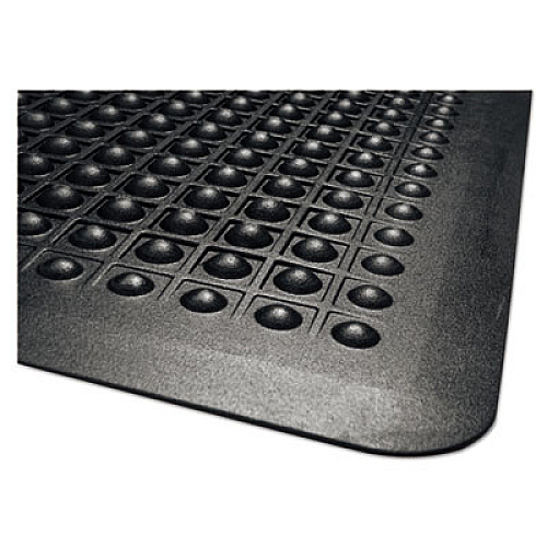 Guardian Flex Step Rubber Anti-Fatigue Mat, Polypropylene, 24 x 36, Black Indoor - 24" Length x 36" Width x 0.370" Thickness - Polypropylene - Black - 1 Each (24020300)