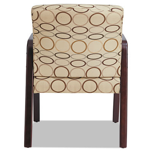 Alera Reception Lounge WL Series Guest Chair, 24.21" x 24.8" x 32.67", Tan Seat, Tan Back, Mahogany Base (ALERL4351M)