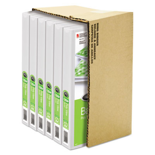 Wilson Jones Flexible Poly Round Ring View Binder, 3 Rings, 0.63