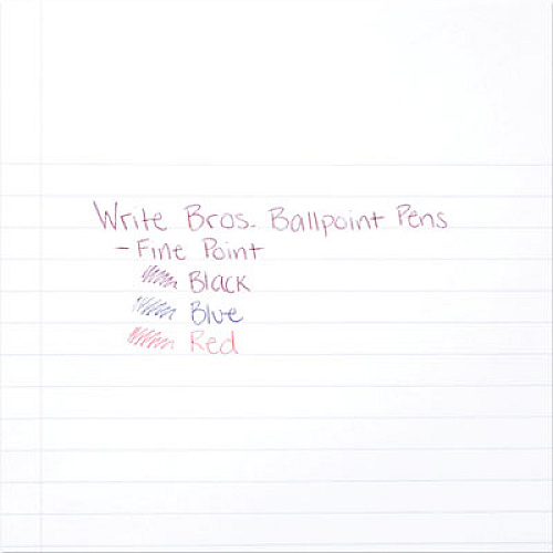 Paper Mate Write Bros. Ballpoint Pen, Stick, Fine 0.8 mm, Blue Ink, Blue Barrel, 12/Pack (3361131)