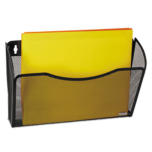 Rolodex Single Pocket Wire Mesh Wall File, Letter Size, 14" x 3.27" x 8.5", Black (21931)