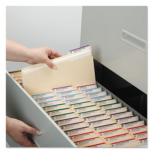 Smead Manila Fastener Folders with SafeSHIELD Coated Fasteners, 0.75" Expansion, 2 Fasteners, Legal Size, Manila Exterior, 50/Box 8 1/2" x 14" - 3/4" Expansion - 2 x 2S Fastener(s) - Top Tab Location - Assorted Tab Position - 11 pt. - 2 Plys - Man (19555)