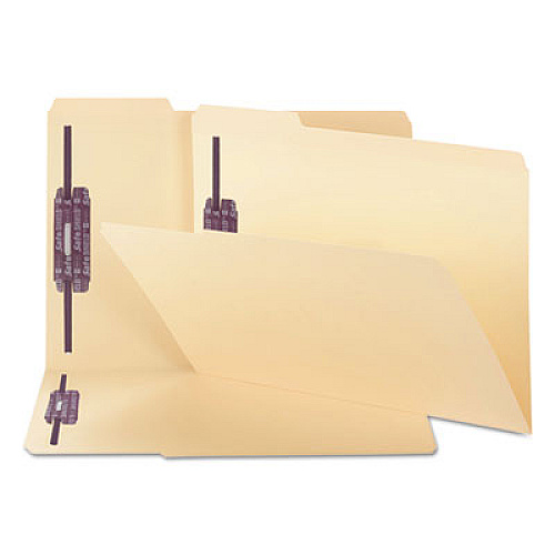 Smead Manila Fastener Folders with SafeSHIELD Coated Fasteners, 0.75" Expansion, 2 Fasteners, Legal Size, Manila Exterior, 50/Box 8 1/2" x 14" - 3/4" Expansion - 2 x 2S Fastener(s) - Top Tab Location - Assorted Tab Position - 11 pt. - 2 Plys - Man (19555)