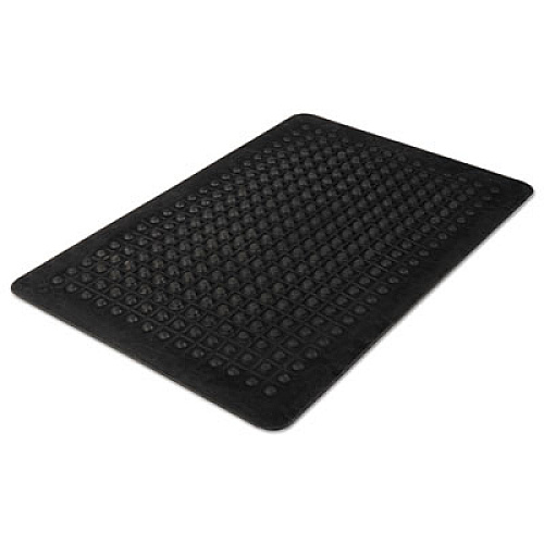 Guardian Flex Step Rubber Anti-Fatigue Mat, Polypropylene, 24 x 36, Black Indoor - 24" Length x 36" Width x 0.370" Thickness - Polypropylene - Black - 1 Each (24020300)