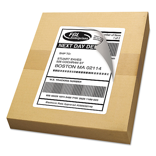 Avery Shipping Labels w/ TrueBlock Technology, Inkjet Printers, 5.5 x 8.5, White, 2/Sheet, 25 Sheets/Pack (8126) - 2 Pack