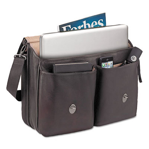 SOLO Executive Leather Briefcase, Fits Devices Up to 16", Leather, 16.5 x 5 x 13, Espresso (D5353)