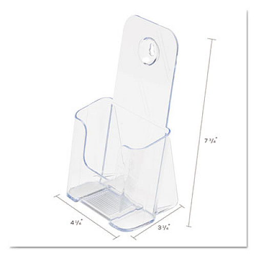 DocuHolder for Countertop/Wall-Mount, Leaflet Size, 4.25w x 3.25d x 7.75h, Clear