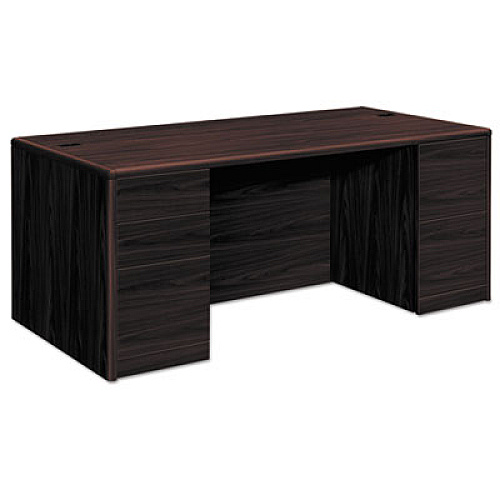 HON 10700 Series Double Pedestal Desk with Full-Height Pedestals, 72" x 36" x 29.5", Mahogany (10799NN)