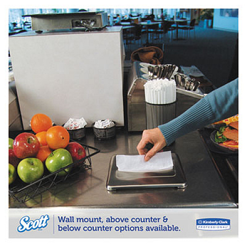 Scott MegaCartridge Napkins, 1-Ply, 8 2/5 x 6 1/2, White, 875/Pack, 6 Packs/Carton