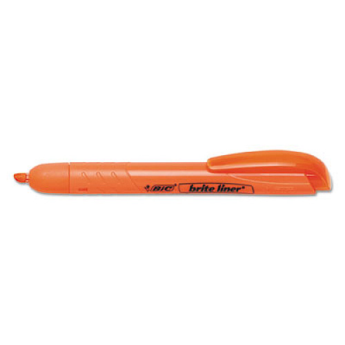 BIC Brite Liner Retractable Highlighter, Assorted Ink Colors, Chisel Tip, Assorted Barrel Colors, 5/Set (BLRP51ASST)