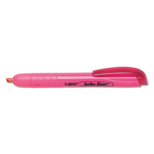 BIC Brite Liner Retractable Highlighter, Assorted Ink Colors, Chisel Tip, Assorted Barrel Colors, 5/Set (BLRP51ASST)
