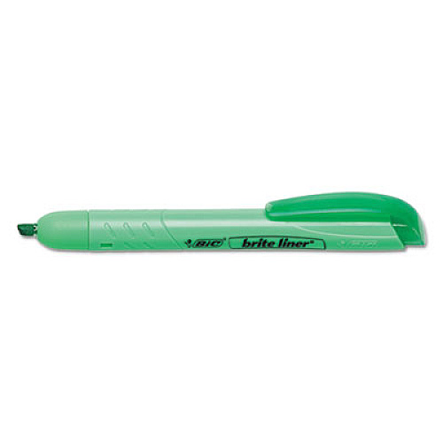 BIC Brite Liner Retractable Highlighter, Assorted Ink Colors, Chisel Tip, Assorted Barrel Colors, 5/Set (BLRP51ASST)