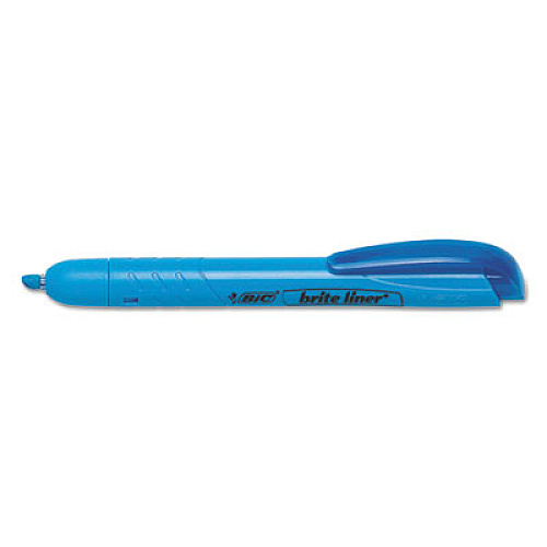 BIC Brite Liner Retractable Highlighter, Assorted Ink Colors, Chisel Tip, Assorted Barrel Colors, 5/Set (BLRP51ASST)