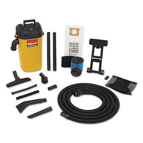 Shop-Vac Wall Mount Industrial Wet/Dry Vac, 5 gal Capacity, 9 amp, 17 lbs, Yellow/Black VACUUM,WALL MOUNTABLE,YL (3942010)