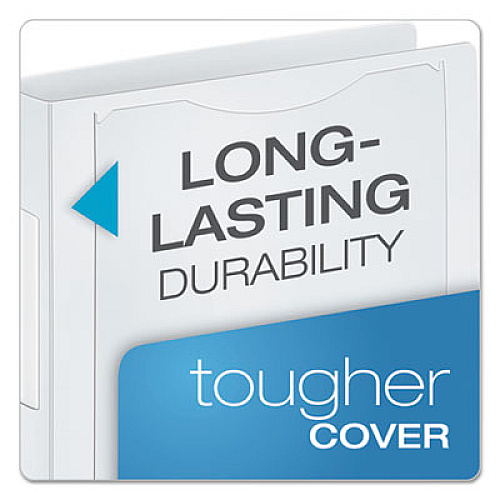 Cardinal SuperLife Pro Easy Open ClearVue Locking Slant-D Ring Binder, 3 Rings, 1.5" Capacity, 11 x 8.5, White 1 1/2" Binder Capacity - Letter - 8 1/2" x 11" Sheet Size - 350 Sheet Capacity - 3 Ring(s) - Fastener(s): D-Ring - Pocket(s): 2, Interna (54662)