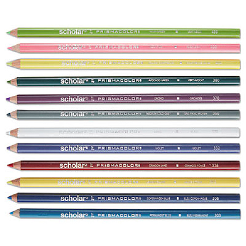 Prismacolor Scholar Colored Pencil Set, 3 mm, HB (#2), Assorted Lead and Barrel Colors, 48/Pack (92807)