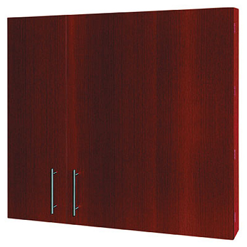 MasterVision Conference Cabinet, Porcelain Magnetic Dry Erase Board, 48 x 48, White Surface, Cherry Wood Frame 48" Board Height x 48" Board Width - Porcelain Steel Surface - Cherry Wood Frame - 1 Each (CAB01010130)