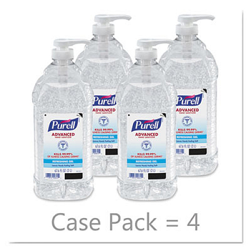 PURELL Advanced Hand Sanitizer Refreshing Gel, 2 L Pump Bottle, Clean Scent, 4/Carton (962504CT)