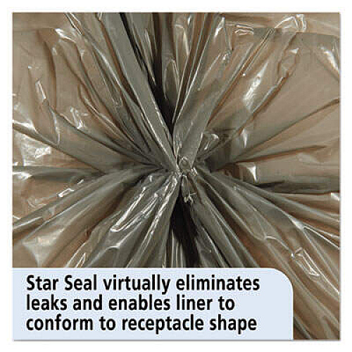 AbilityOne 8105015171364, SKILCRAFT Trash Can Liner Linear Low Density Coreless Rolls, 60 gal, 1 mil, 38" x 58", Gray, 100/Box
