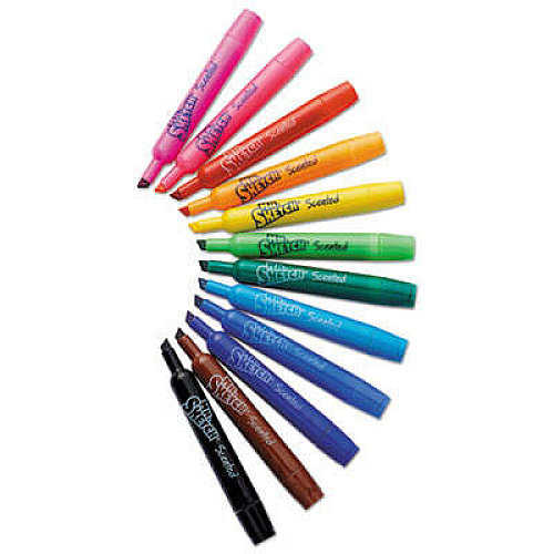 Mr. Sketch Scented Washable Markers Chisel Marker Point - Washable - Assorted Ink - 36 / Set (2003992)