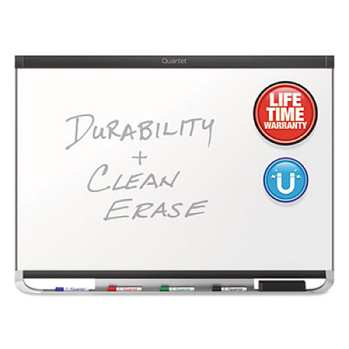 Prestige 2 DuraMax Magnetic Porcelain, 72 x 48, White Surface, Graphite Fiberboard/Plastic Frame