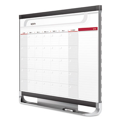 Quartet Prestige 2 Magnetic Total Erase Monthly Calendar, 48 x 36, White Surface, Graphite Fiberboard/Plastic Frame (CP43P2)