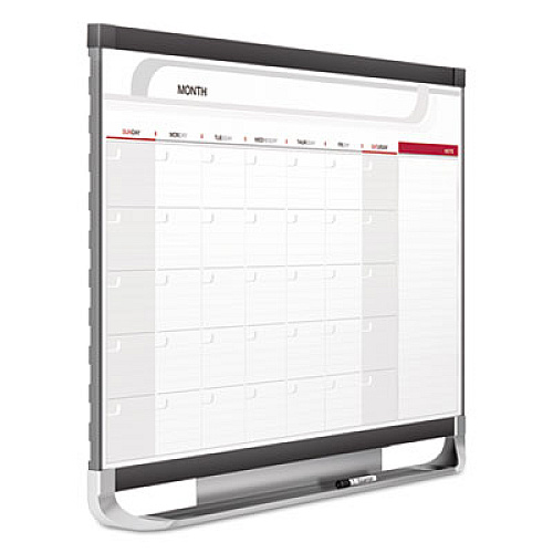 Quartet Prestige 2 Magnetic Total Erase Monthly Calendar, 48 x 36, White Surface, Graphite Fiberboard/Plastic Frame (CP43P2)