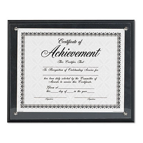 DAX Award Plaque, Wood/Acrylic Frame, Up to 8.5 x 11, Black (N15908NT)