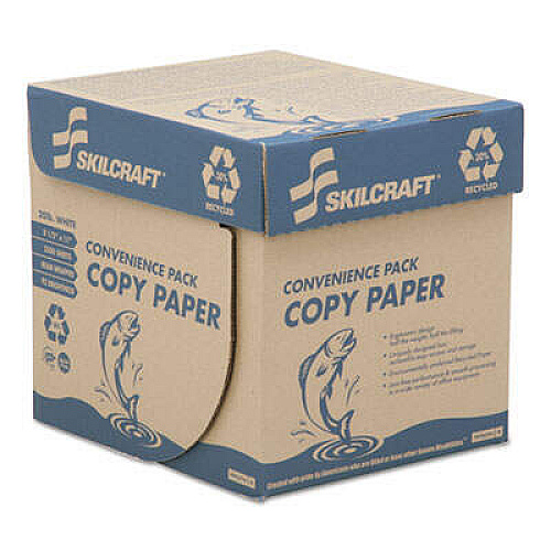 AbilityOne 7530015623259 SKILCRAFT Xerographic Paper, 92 Bright, 20lb, 8.5 x 11, White, 500 Sheets/Ream, 5 Reams/Carton