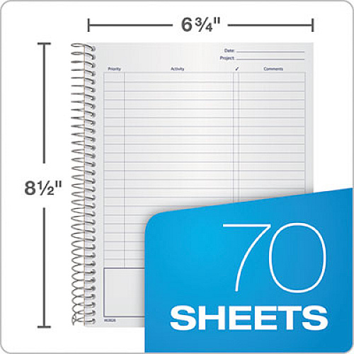TOPS Docket Gold Project Planner, 1-Subject, Project-Management Format with Narrow Rule, Bronze Cover, (70) 8.5 x 6.75 Sheets (63826)
