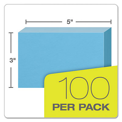 Oxford Unruled Index Cards, 3 x 5, Blue, 100/Pack (7320BLU)