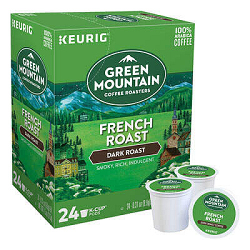 Green Mountain Coffee Roasters&reg; K-Cup French Roast Coffee Compatible with Keurig Brewer - Regular - Dark - K-Cup - French Roast - 24/Box - 4 / Carton (6694CT)