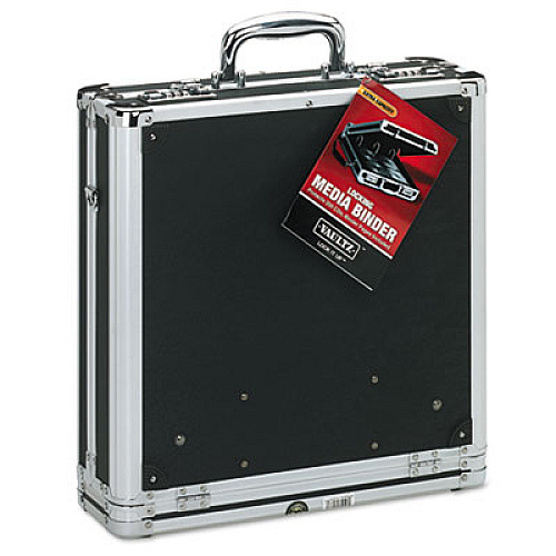 Vaultz Locking Media Binder, Holds 200 Discs, Black (VZ01076)