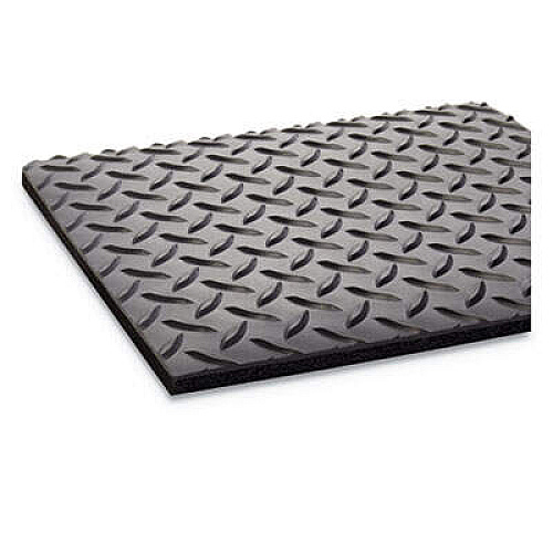 Crown Mats Industrial Deck Plate Anti-fatigue Mat Industry, Indoor - 36" Length x 24" Width x 0.563" Thickness - Rectangular - Diamond Pattern Texture - Vinyl, PVC Foam - Black - 1 Each (CD0023DB)