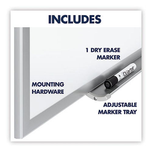 Quartet Classic Series Total Erase Dry Erase Boards, 48 x 36, White Surface, Silver Anodized Aluminum Frame 576" (48 ft) Width x 432" (36 ft) Height - White Melamine Surface - Silver Aluminum Frame - Horizontal/Vertical - Durable, Flexible, Smooth  (S534)