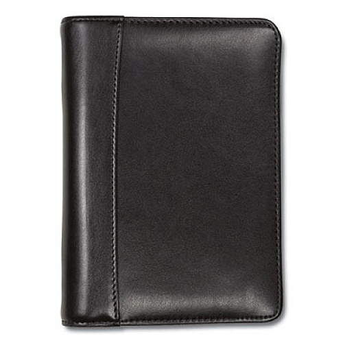 Samsill Regal Leather Business Card Binder, Holds 120 2 x 3.5 Cards, 5.75 x 7.75, Black 120 Capacity - 6-ring Binding - Refillable - Black Leather Cover (81270)