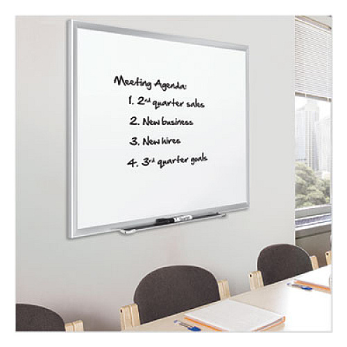 Classic Series Porcelain Magnetic Dry Erase Board, 96 X 48, White Surface, Silver Aluminum Frame