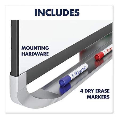 Prestige 2 DuraMax Magnetic Porcelain, 72 x 48, White Surface, Graphite Fiberboard/Plastic Frame