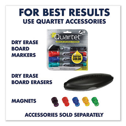 Quartet Prestige 2 Total Erase Whiteboard, 72 x 48, White Surface, Silver Aluminum/Plastic Frame 72" (6 ft) Width x 48" (4 ft) Height - White Surface - Silver Aluminum Frame - Horizontal - 1 Each (TE547AP2)