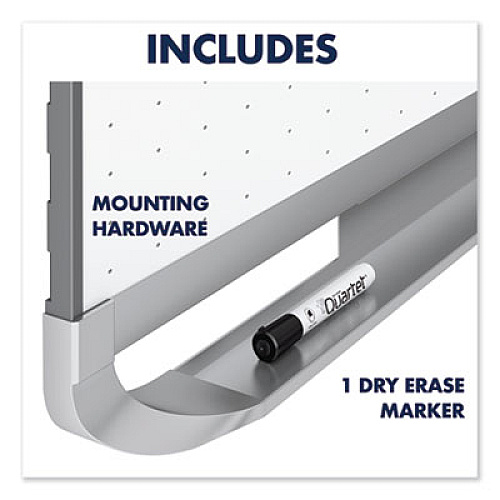 Quartet Prestige 2 Total Erase Whiteboard, 72 x 48, White Surface, Silver Aluminum/Plastic Frame 72" (6 ft) Width x 48" (4 ft) Height - White Surface - Silver Aluminum Frame - Horizontal - 1 Each (TE547AP2)