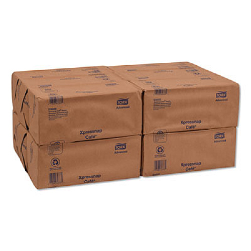 Tork Xpressnap Interfold Dispenser Napkins, 1-Ply, 8.5 x 8.5, White, 500/Pack, 12 Packs/Carton (DX600)
