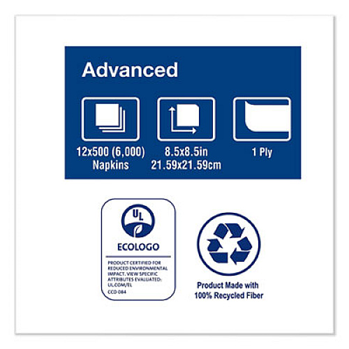 Tork Xpressnap Interfold Dispenser Napkins, 1-Ply, 8.5 x 8.5, White, 500/Pack, 12 Packs/Carton (DX600)