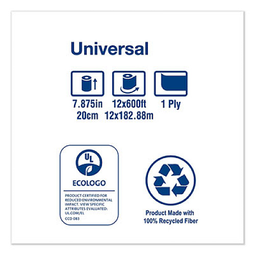 Tork Universal Hardwound Roll Towel, 1-Ply, 7.88" x 600 ft, Natural, 12/Carton (RK600E)