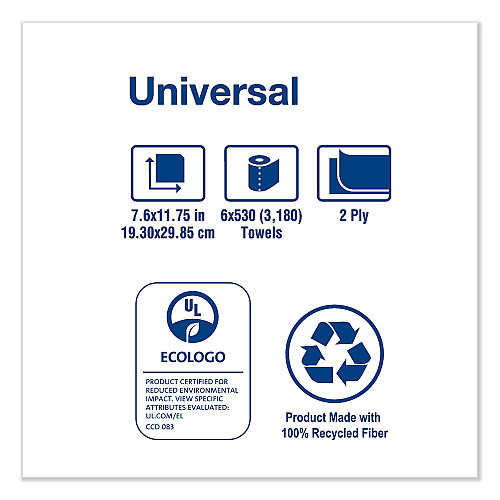 Tork&reg; Jumbo Toilet Paper, Universal, 2-Ply, 1000 ft, 12 Rolls (TJ0922A)